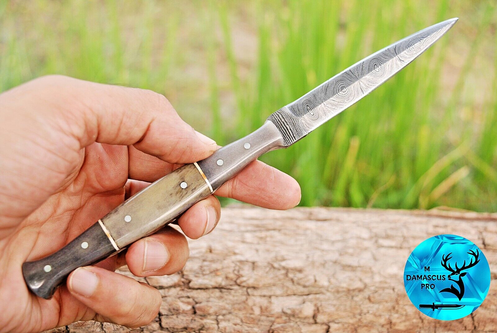 Custom HandMade Hunting Boot Knife Hand Forged Damascus Steel Blade 1384