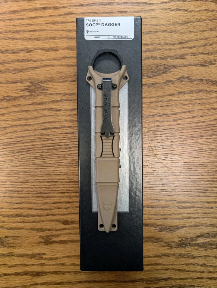 Benchmade 176BKSN SOCP Dagger Sand Sheath 440C Black Sheath Tactical Knife