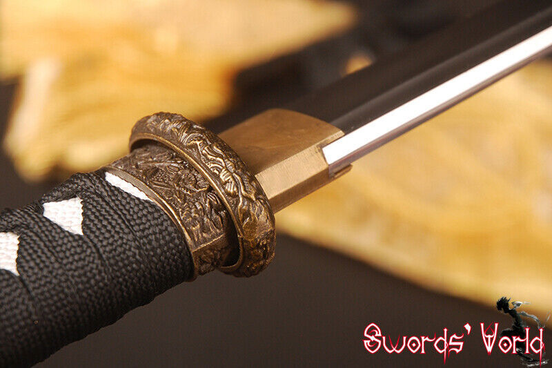 Sharp Japanese Tanto Samurai Sword self- defense Knife Carbon Steel Bo-hi Blade