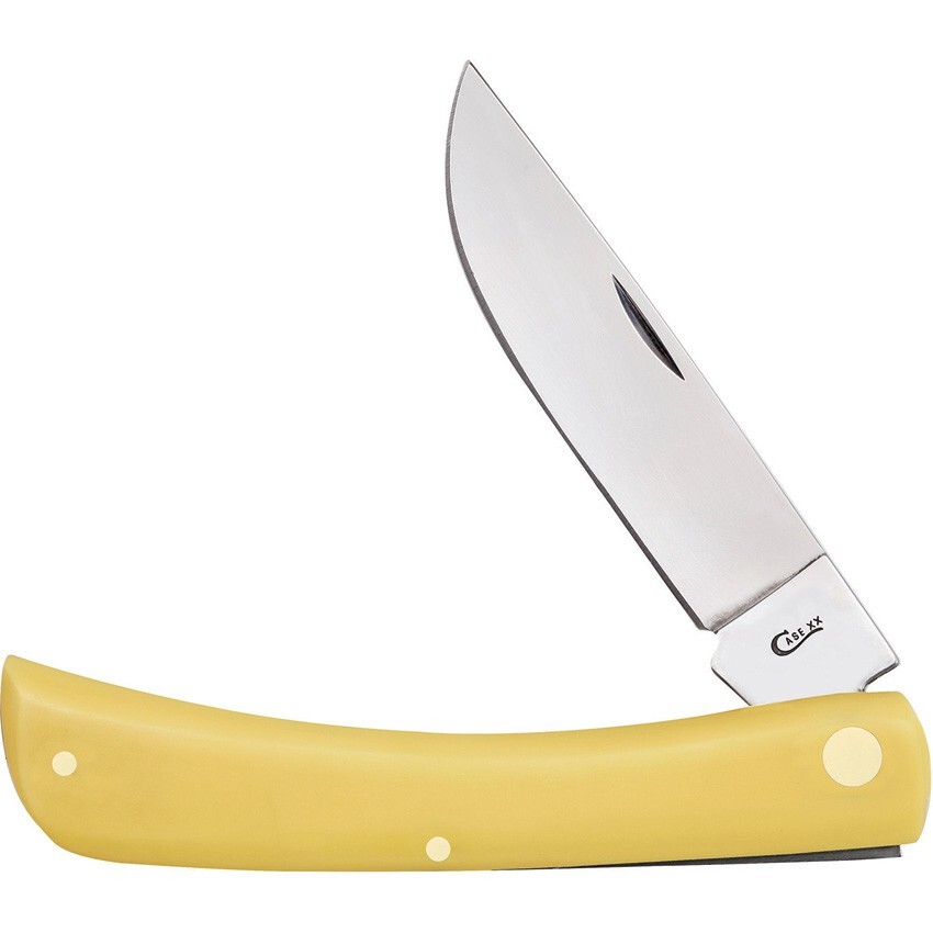 CASE XX KNIFE – LARGE SOD BUSTER YELLOW HANDLES – «CARBON STEEL BLADE» – 4 5/8″