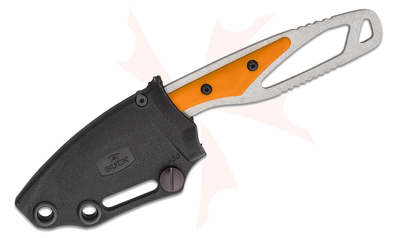 Buck 630 PakLite 2.0 Hide Fixed Blade Knife Orange Drop Point Sheath 0630ORS-Box