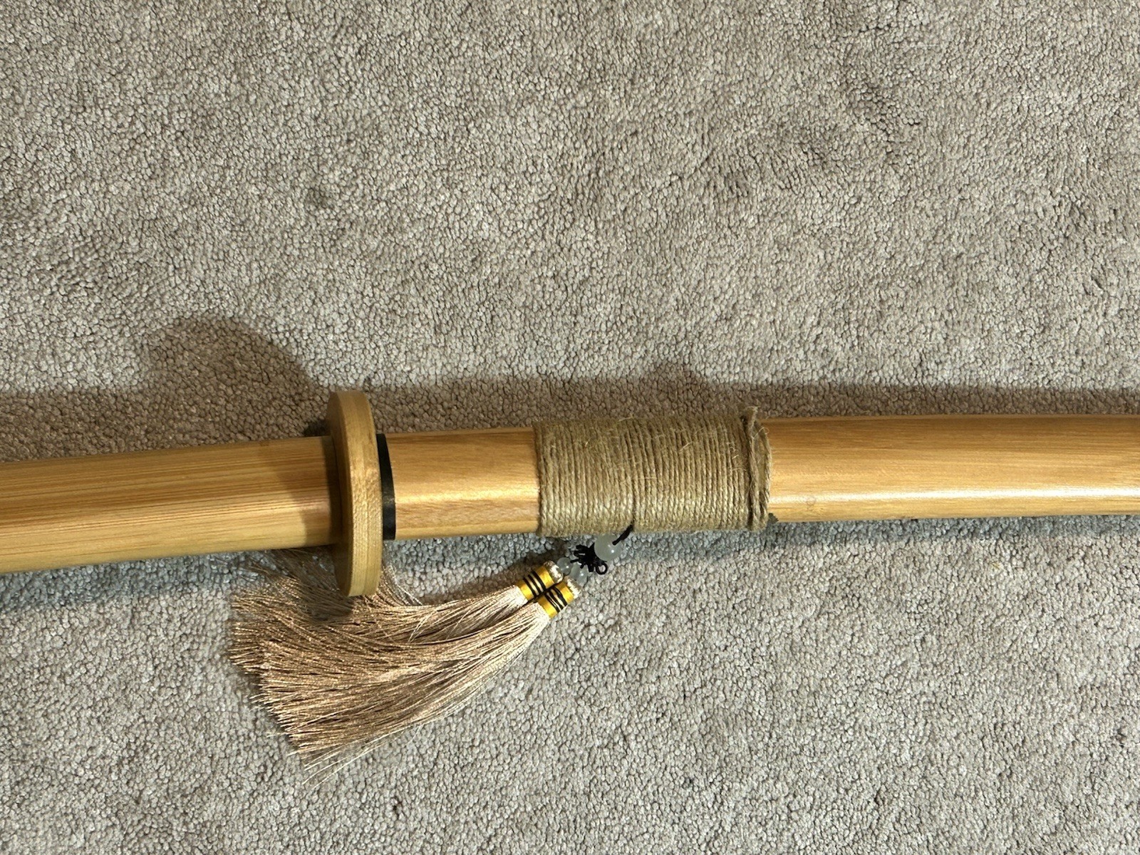 Decorative Bamboo Samurai Katana Sword w/ Bamboo Saya Scabbard 28” Blade
