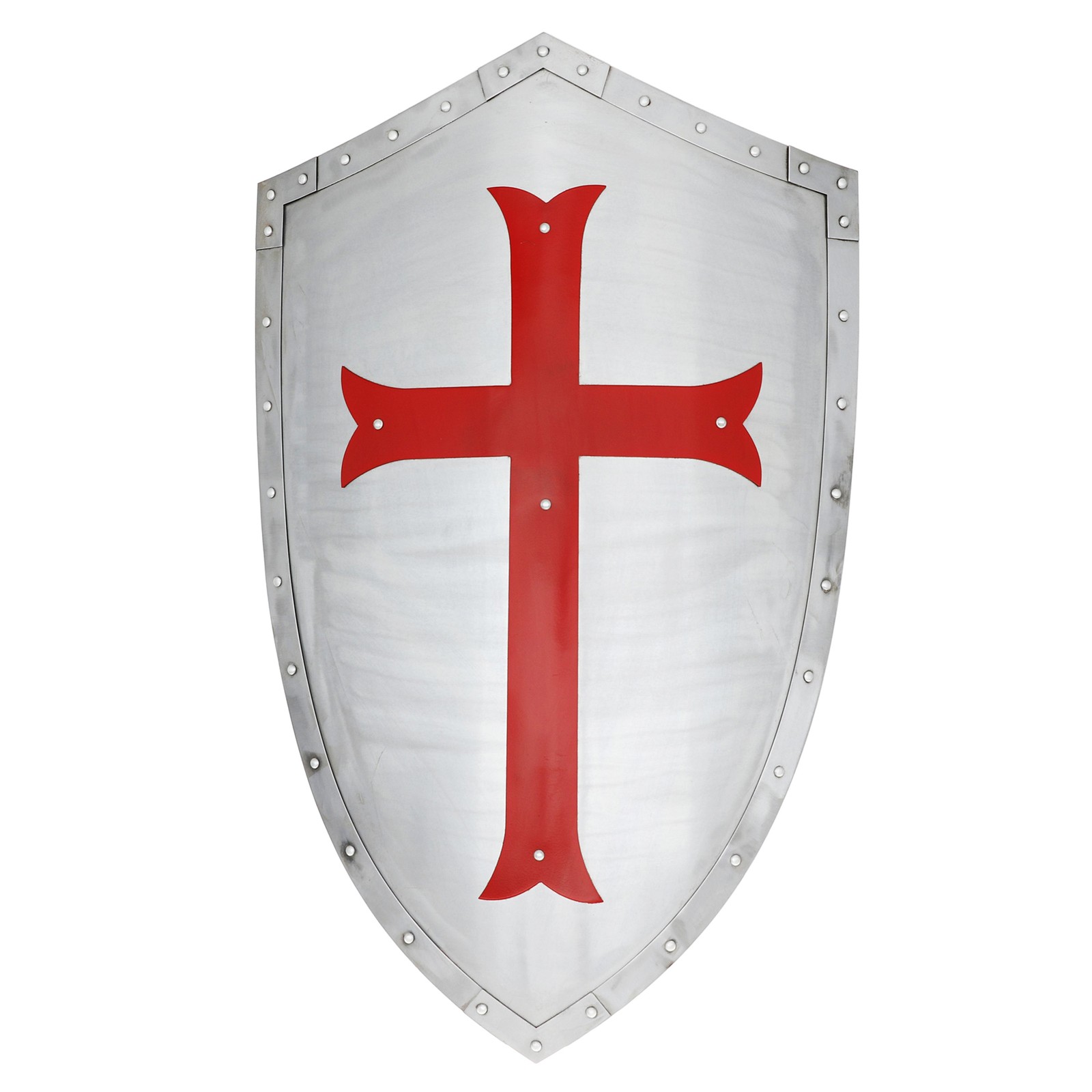 Medieval Knights Templar Shield Crusader Red Cross 28″ Polished Steel Armor