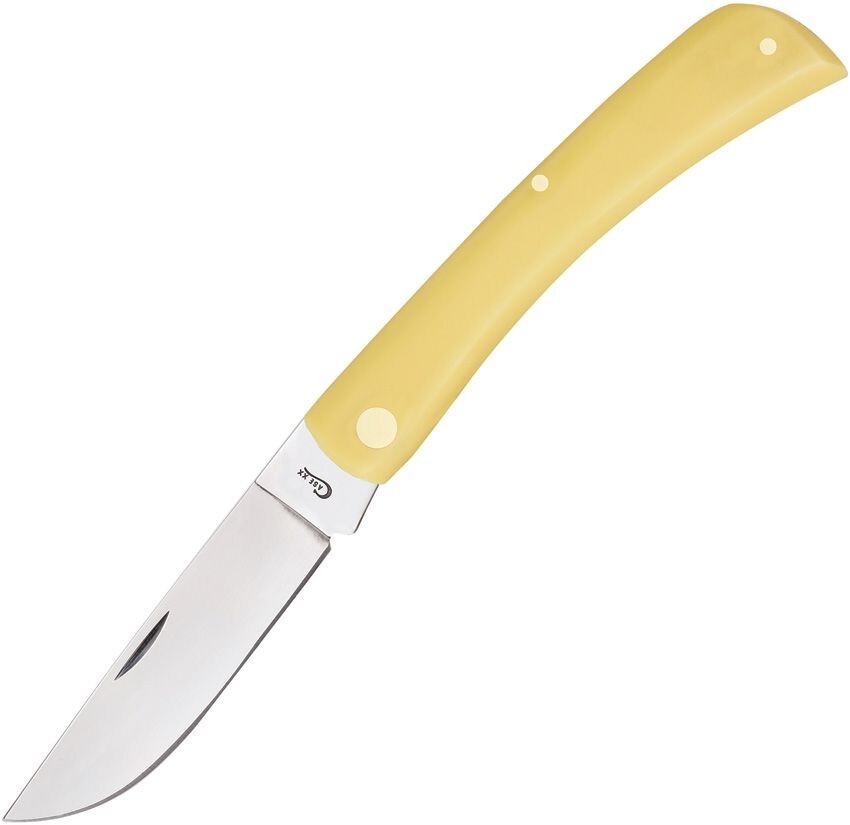 CASE XX KNIFE – LARGE SOD BUSTER YELLOW HANDLES – «CARBON STEEL BLADE» – 4 5/8″