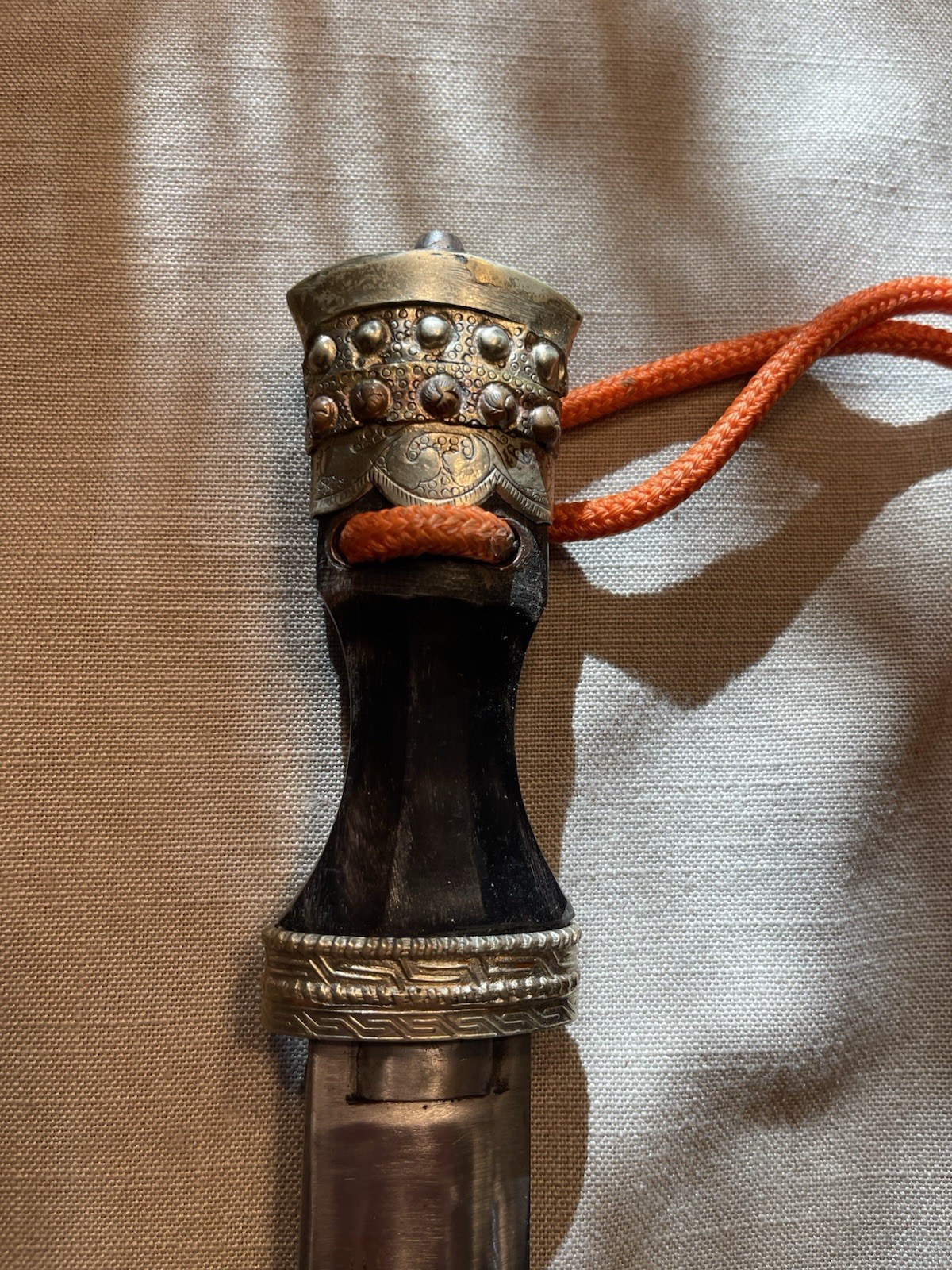 Tibetan Dagger Knife with Yak Horn Handle