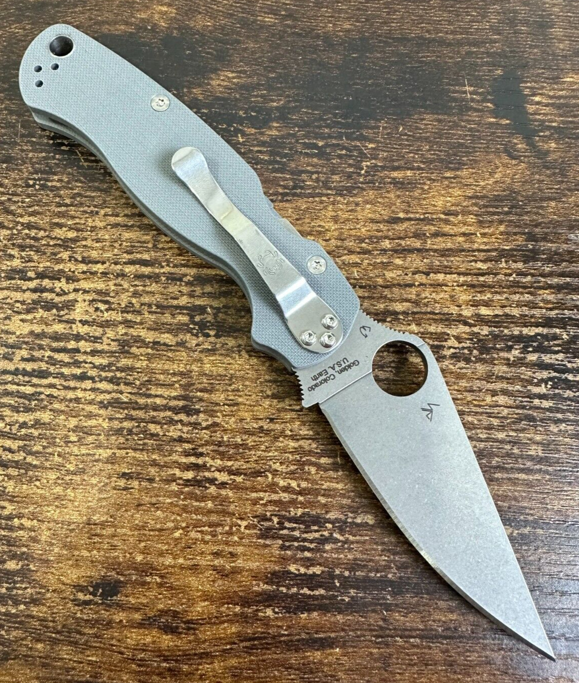 Spyderco Paramilitary 2 PM2 Knife Gray G-10 Maxamet C81GPDGY2 FACTORY SECOND