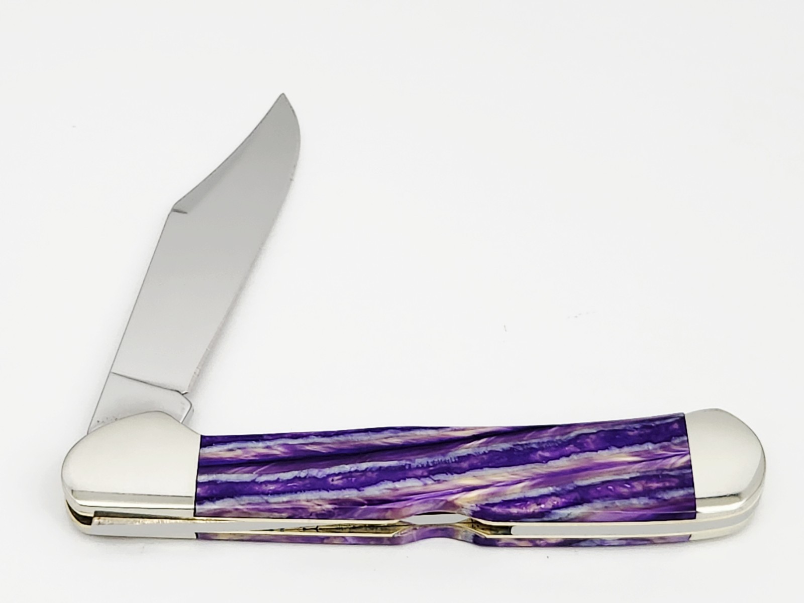 2025 Case XX USA SS Large Copperlock Knife 4 1/4″ Exotic Purple Bone Handles