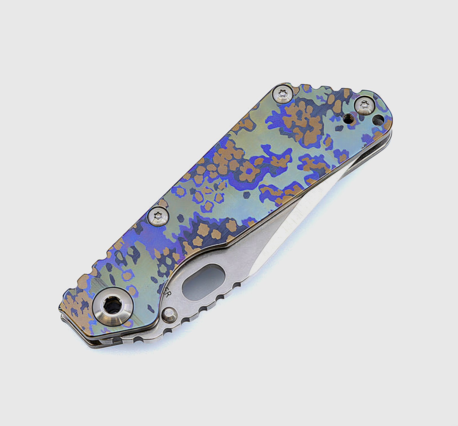 🌟NEW! MICK STRIDER KNIVES *SNG*CAMO PARTIZAN FULL TITANIUM BOWIE BLADE CPM-S30V
