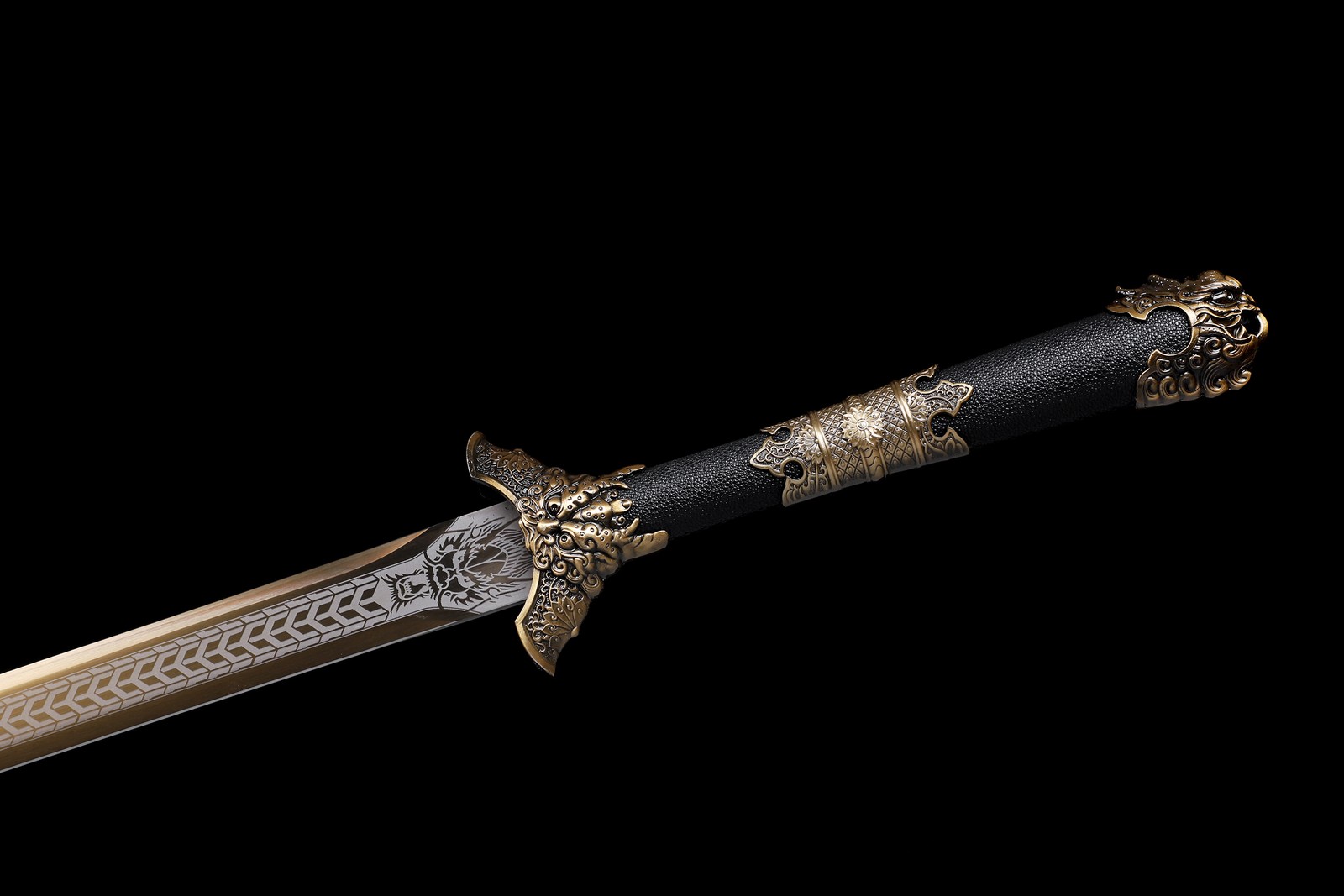 Functional Sharp Dragon Chinese KungFu Sword Tang Dao Broadsword Manganese Steel