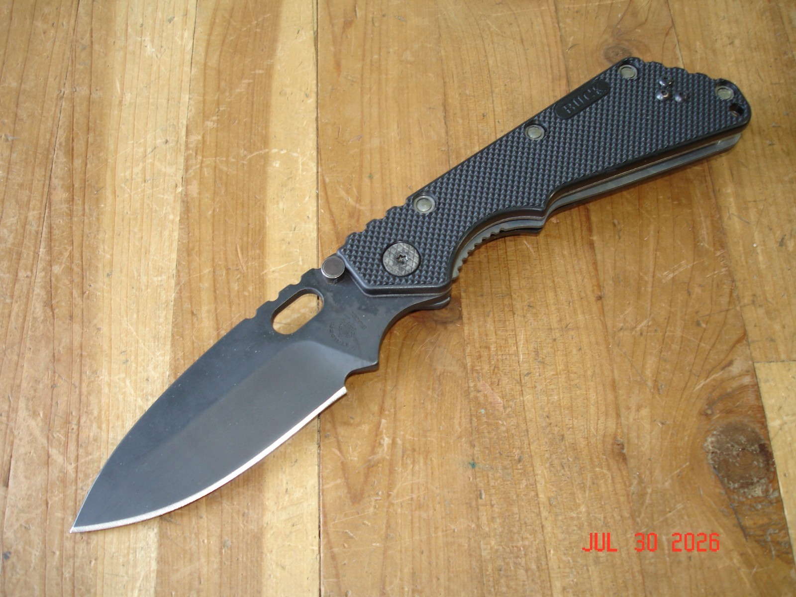 2007 BUCK KNIFE 882 889 STRIDER BLACK OX 420HC STEEL BLADE BLACK PLASTIC HANDLE