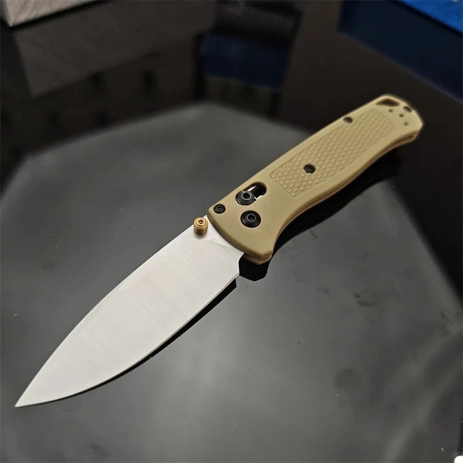 Manual Folding Custom 535 Pocket Knife 440CSteel Blade Nylon Glass Fiber Handle