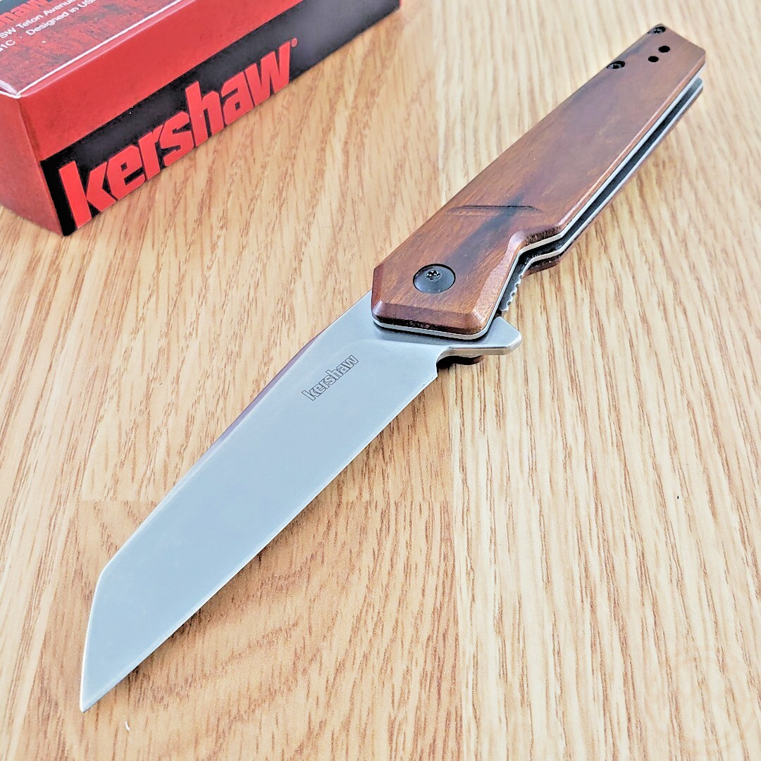 Kershaw Avert Linerlock Assisted Folding Knife 3.25″ Stainless Blade Wood Handle