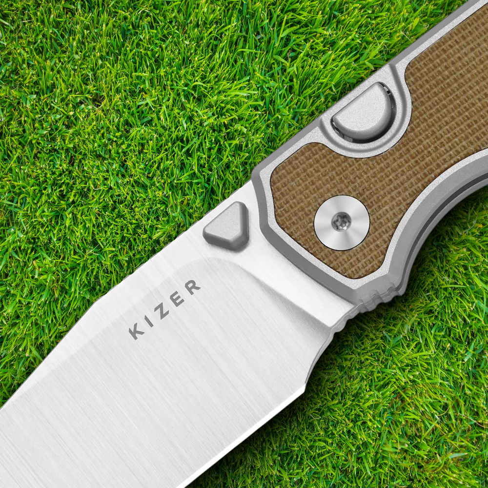 Kizer Cutlery Folding Knife 3.38″ S45VN Steel Blade Aluminum/Micarta Handle