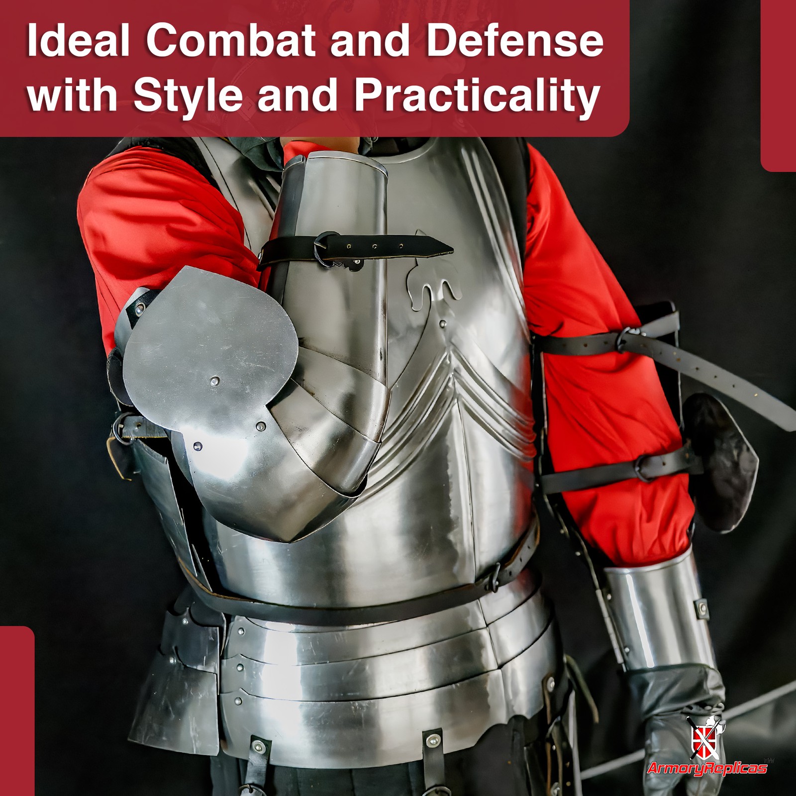 Medieval 15th Century Italian Arm Armor Set 16 Gauge Steel Combat Reenactment