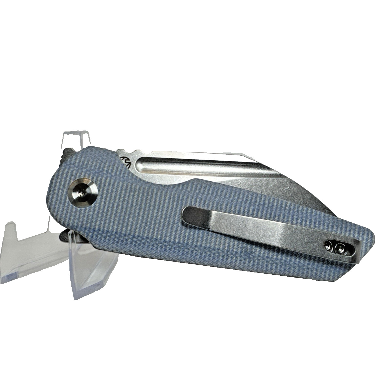 Tenable Rafe L Folding Knife Blue Micarta Handle Stonewashed SS Blade New