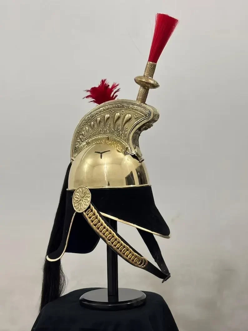 French Military Cuirassier Helmet Replica Handmade Historical Cavalry Armor
