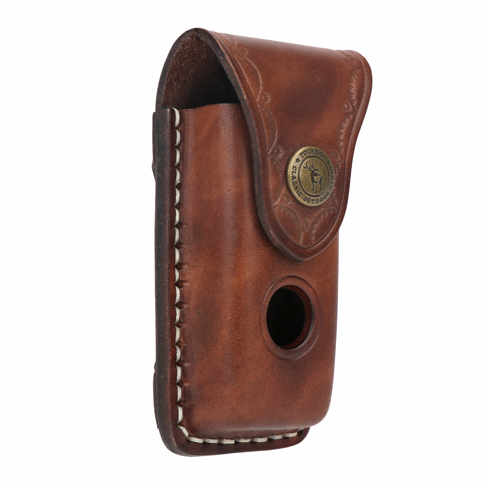 TOURBON Leather Folding Knife Sheath Pocket Knives Case Belt Clip on Pouch