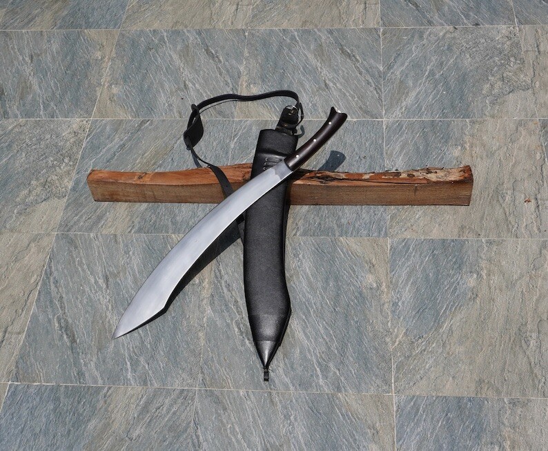 Custom Handmade Carbon Steel Blade Tactical Machete Sword| Hunting Sword Camping