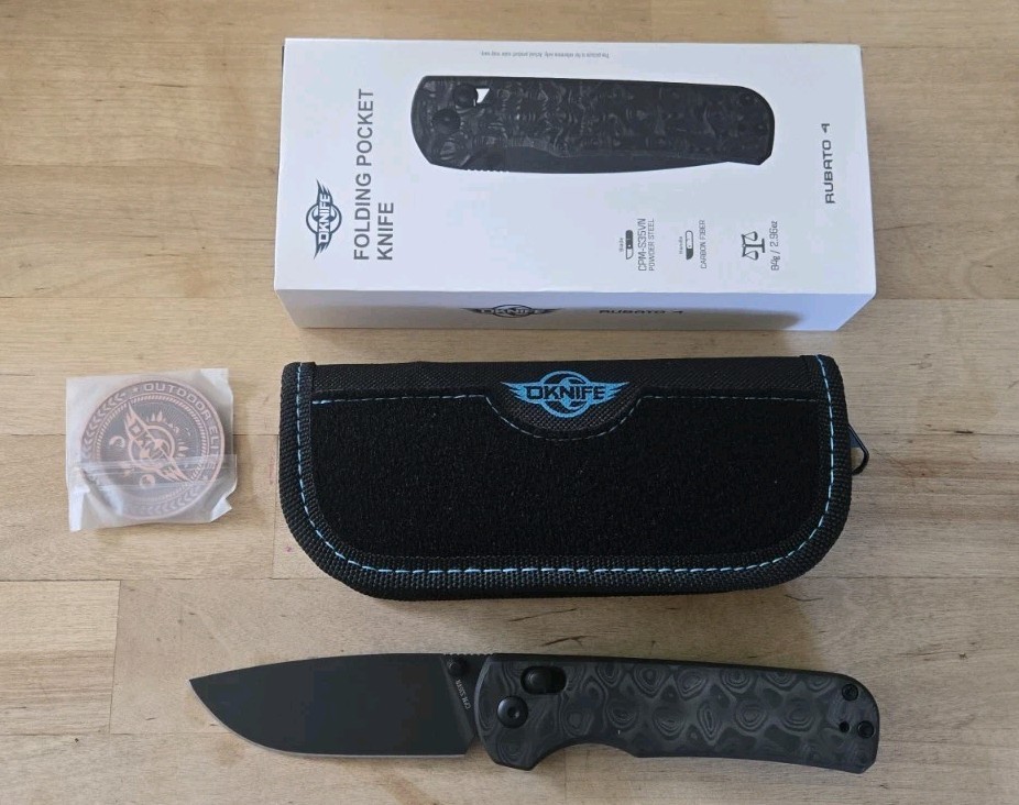 Oknife Limited Edition Rubato 4 Rail Lock Folding Knife Carbon Fiber CPM-S35VN