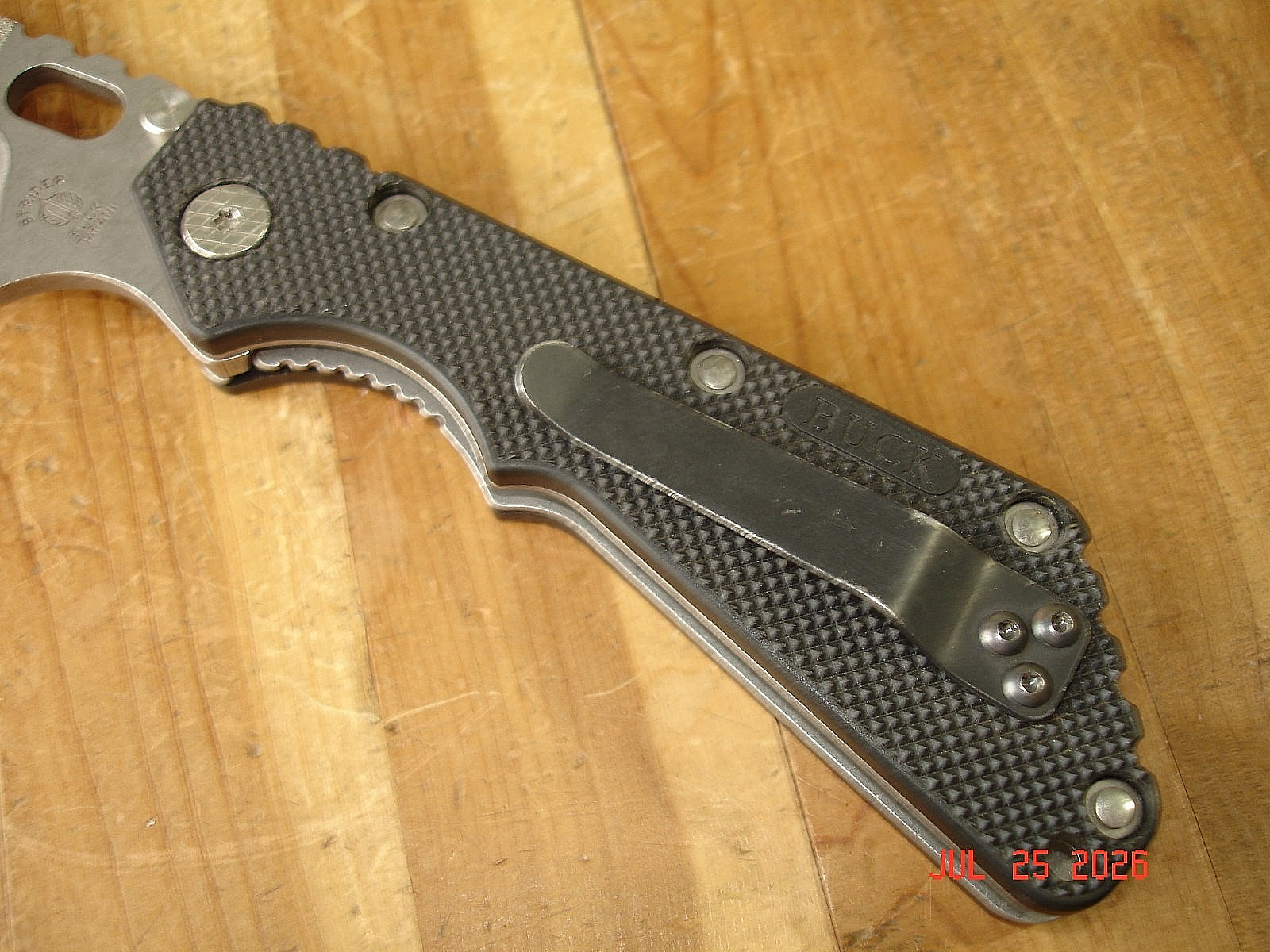 2003 BUCK KNIFE 882 889 STRIDER BOS ATS-34 STEEL BLADE SB.4 BLACK PLASTIC HANDLE