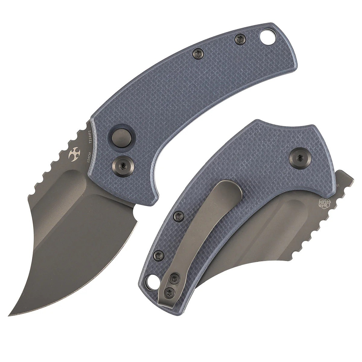 Kansept Wasp Folding Knife Light Gray G10 Handle 154CM Plain Edge T2144F1