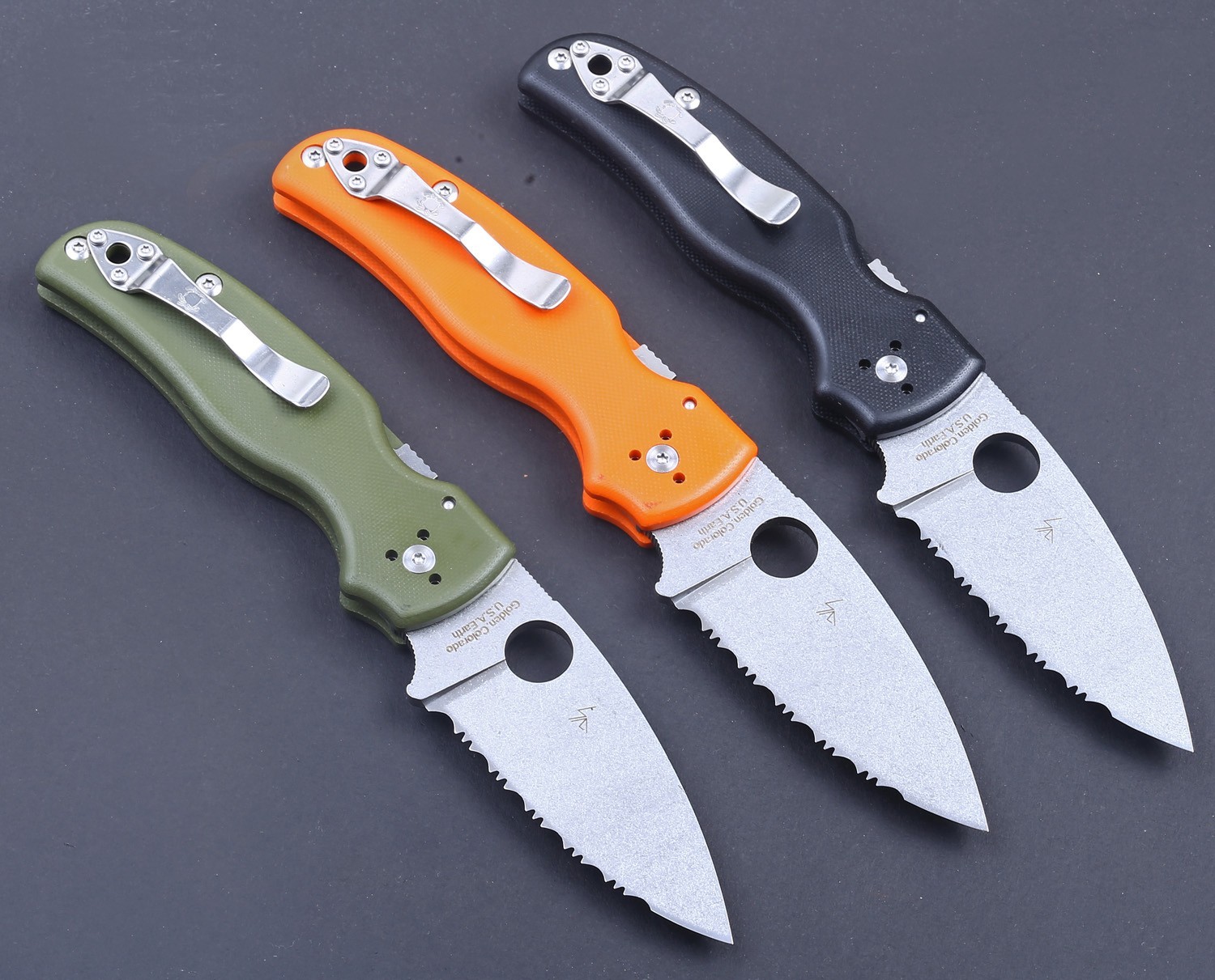 2026 Orange G10 Handle Thick Heavy Duty Pocket Knife Folding Serrated Blade