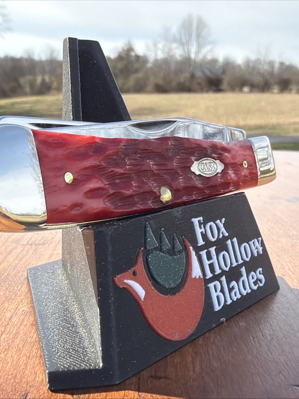 Case XX 2025 Dark Red Bone 6254C CS Trapper Knife (With Pocket Clip)