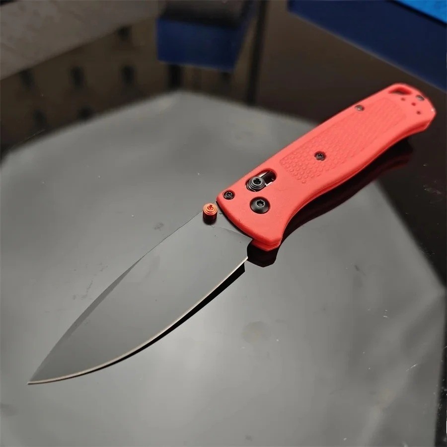 Manual Folding Custom 535 Pocket Knife 440CSteel Blade Nylon Glass Fiber Handle