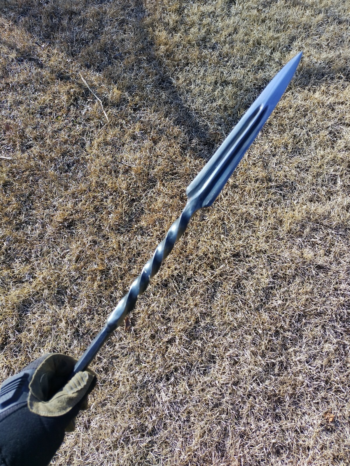 whole steel short spear, 38in long