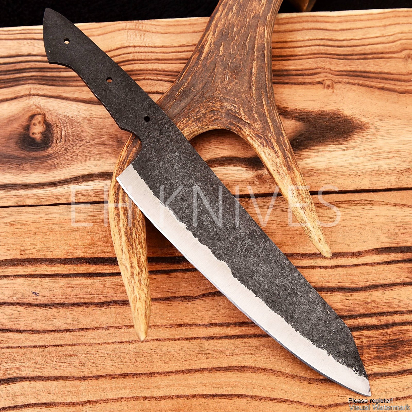 12»CUSTOM FORGED 1095 CARBON STEEL HUNTING/CAMPING CHEF BLANK BLADE KNIFE
