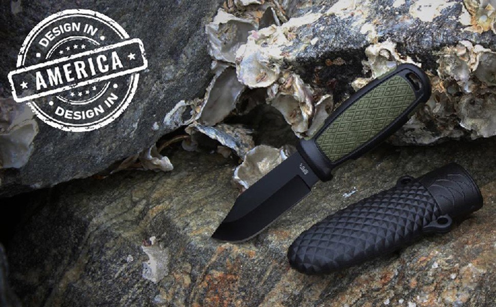 RPG Small Fixed Blade Neck Knife with Sheath, EDC for Camping Hiking