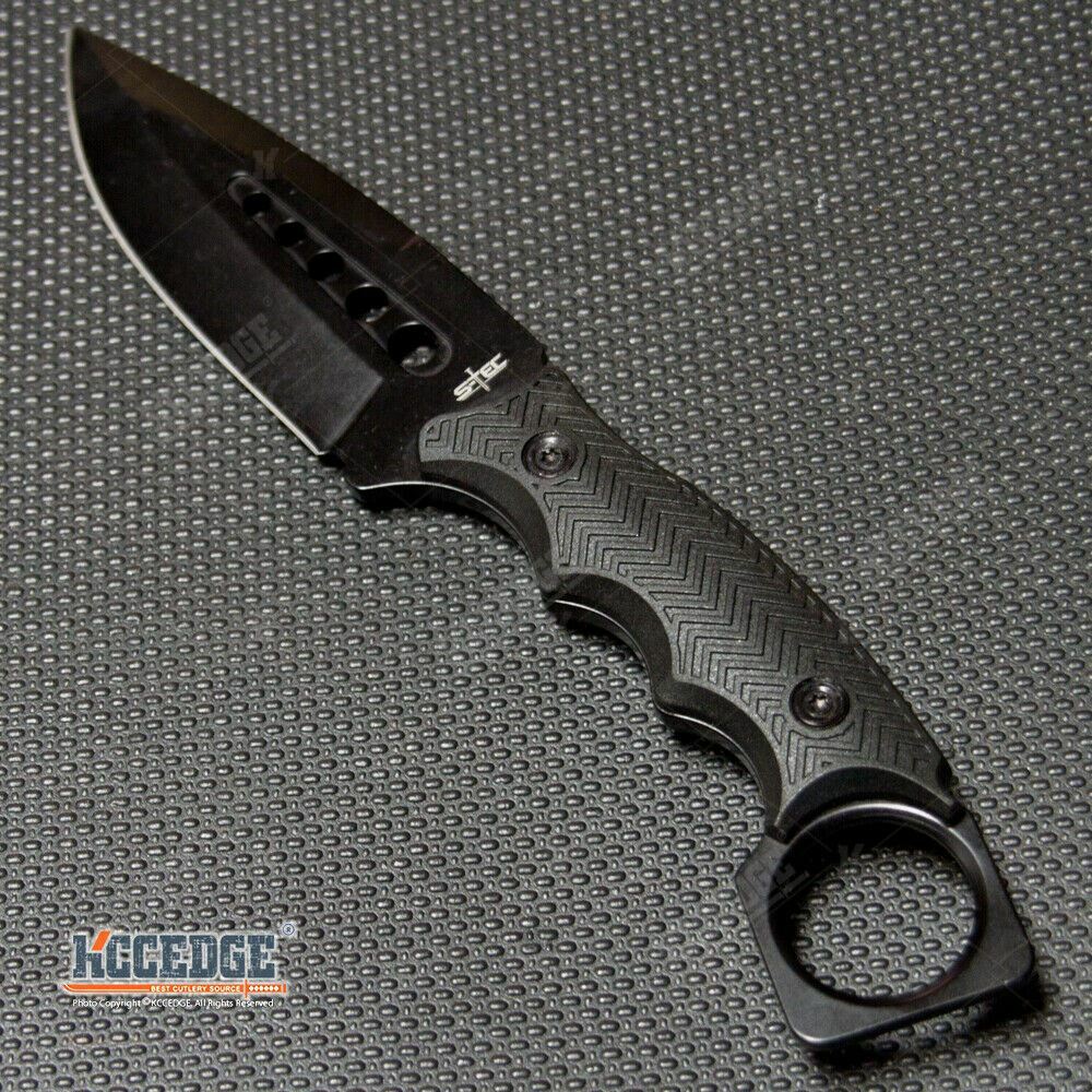 9″ Tactical Knife w/ Kydex Style Sheath Razor Sharp Full Edge Full Tang Blade