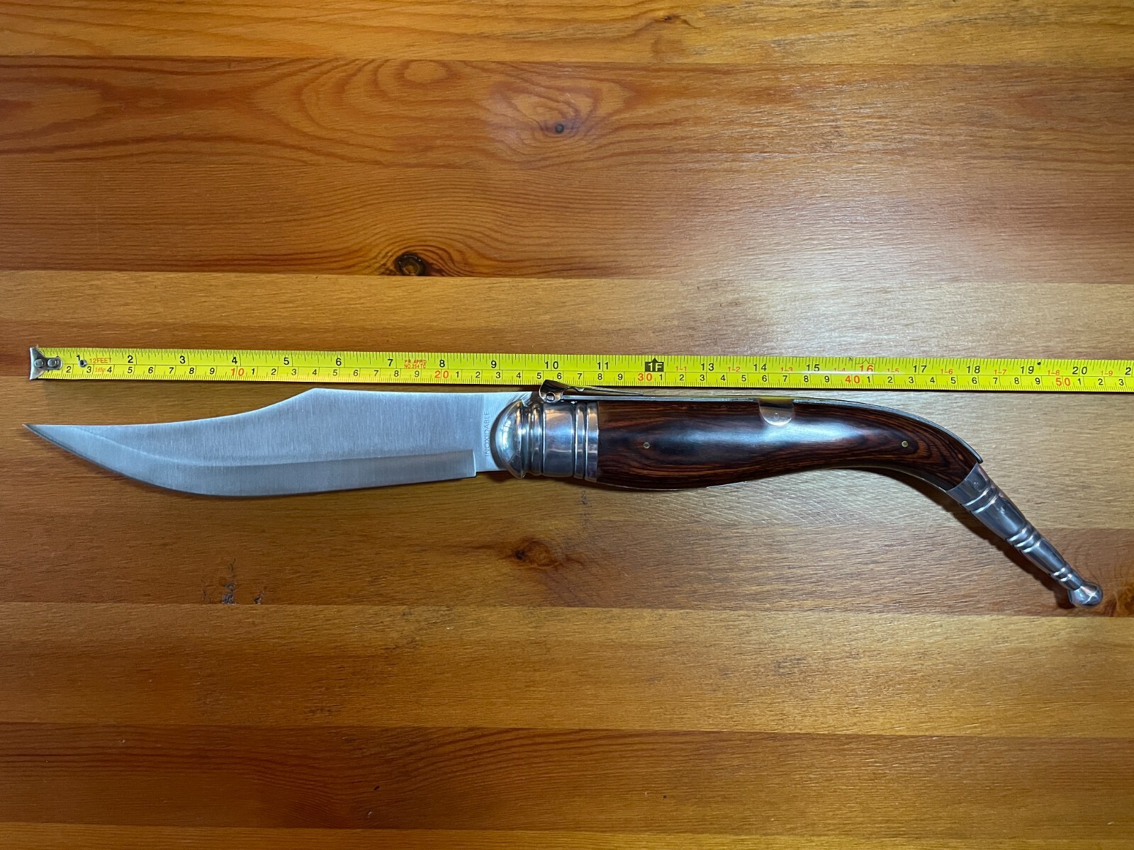 9″ Giant Navaja Sevillana Folding Ratchet Knife Red Wood Scales From Spain
