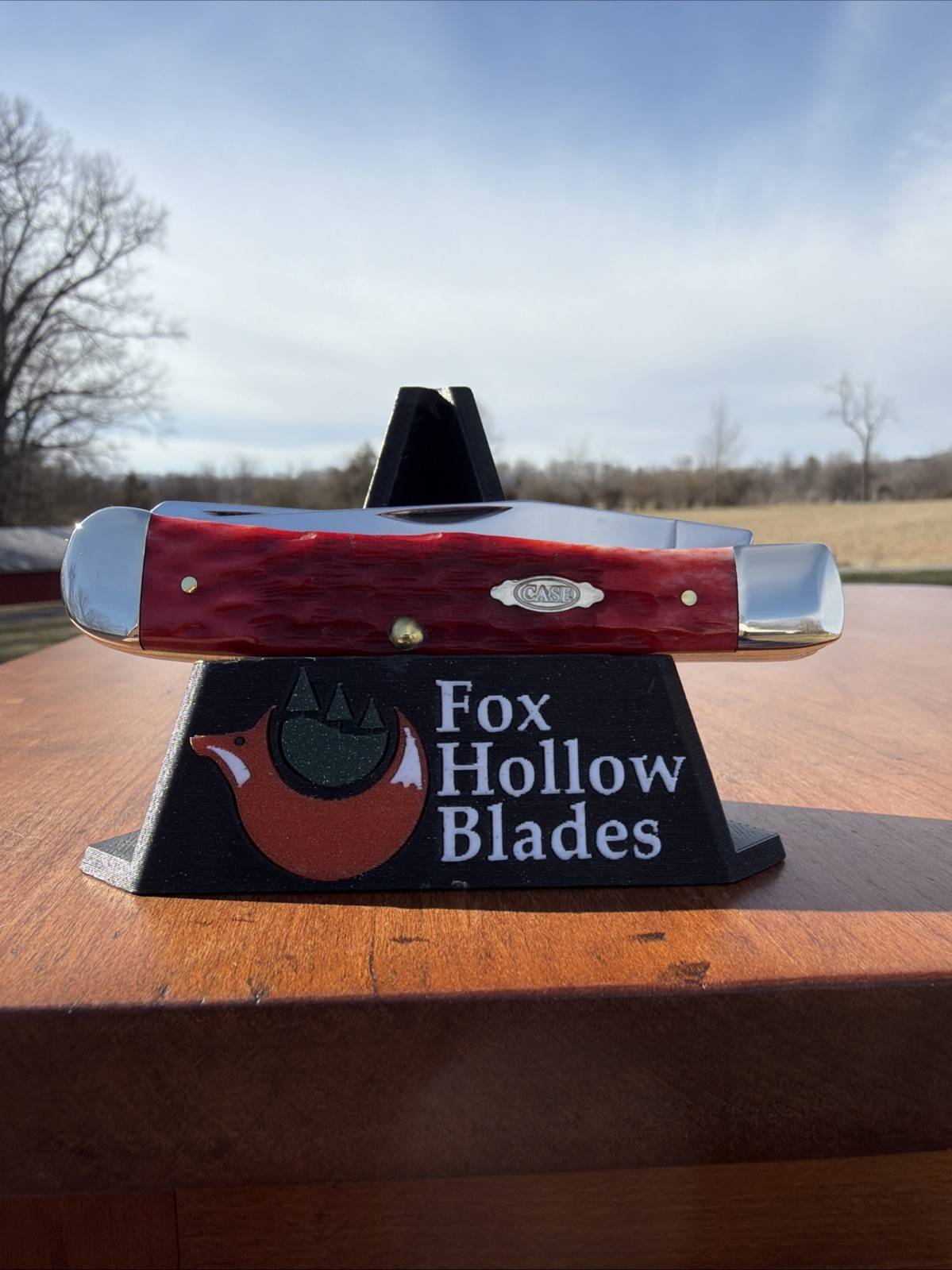 Case XX 2025 Dark Red Bone 6254C CS Trapper Knife (With Pocket Clip)