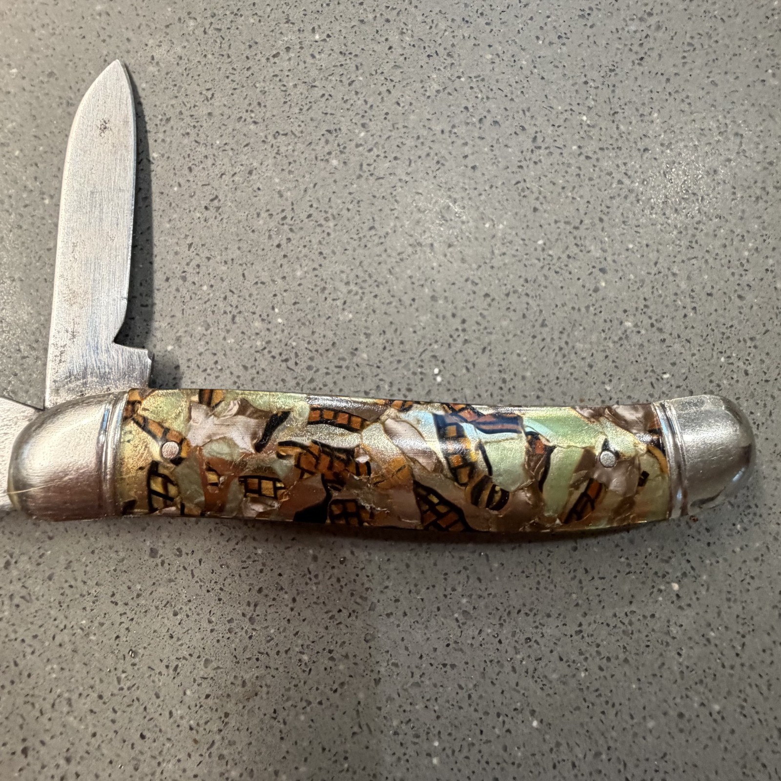 Vintage Imperial Prov RI USA Pocket Knife Shell Handle 2 Blade Jack