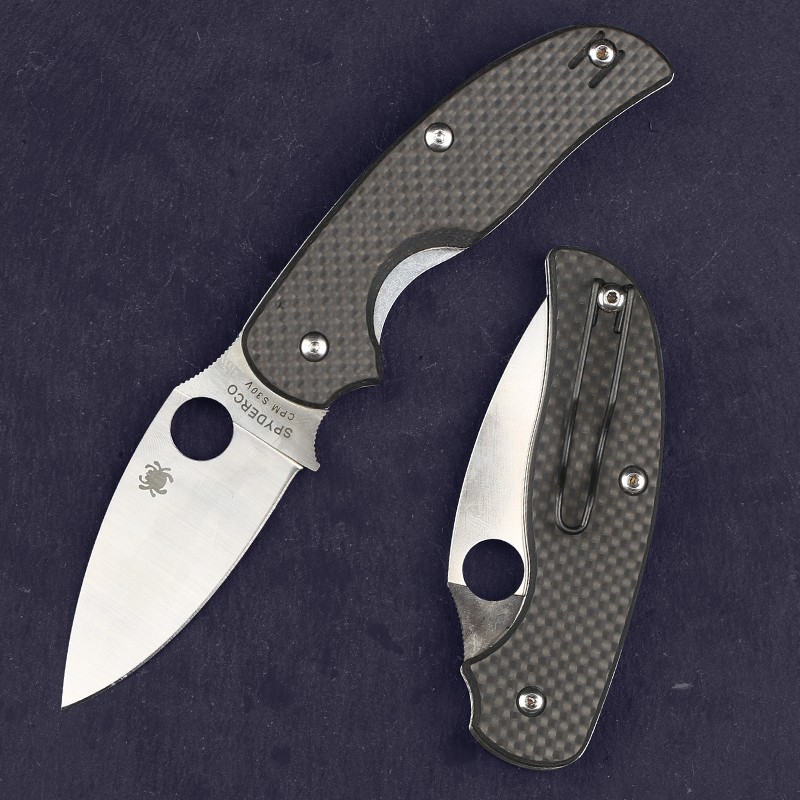 Carbon Fiber Handle Real D2 Stainless Steel Blade Tactical Pocket Knife Sage New