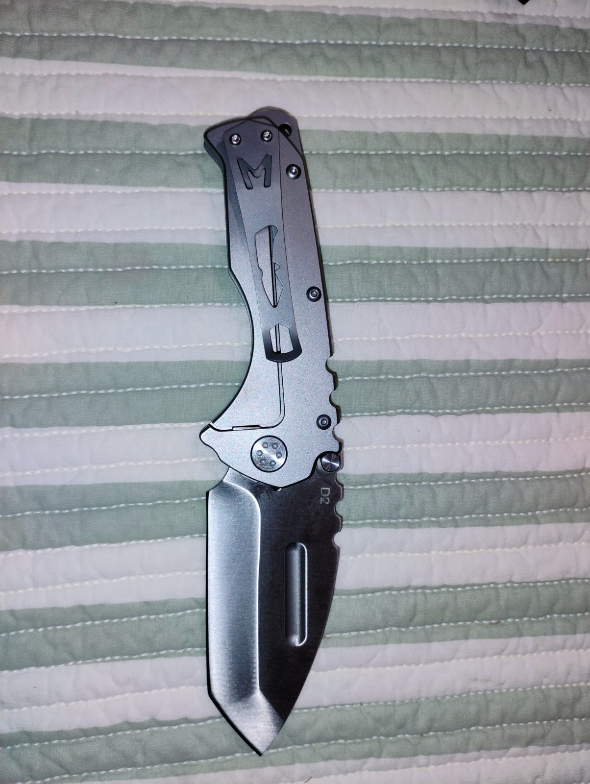 Medford Praetorian T Gray Titanium Handle Frame Lock Tanto Manual Pocketknife
