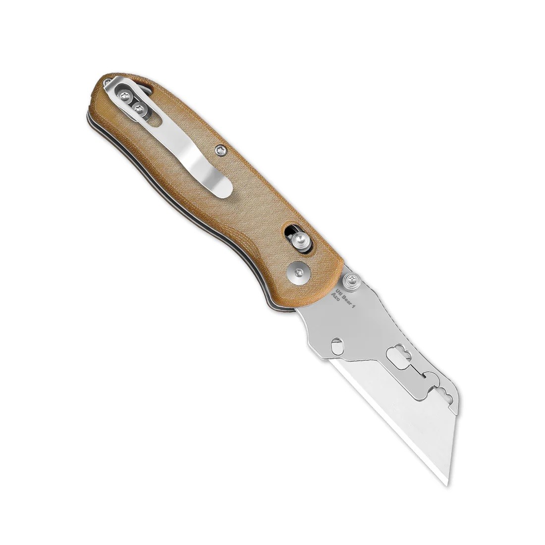 Kizer Drop Bear Utility Knife Brown Micarta Handle SK5/5Cr15 Plain Edge V3619JA7