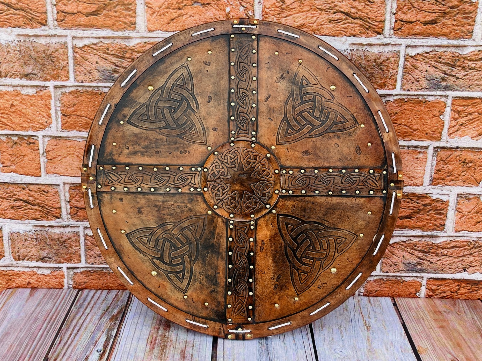 Scottish Targe Shield | Leather Shield | Handmade Leather Viking Shield