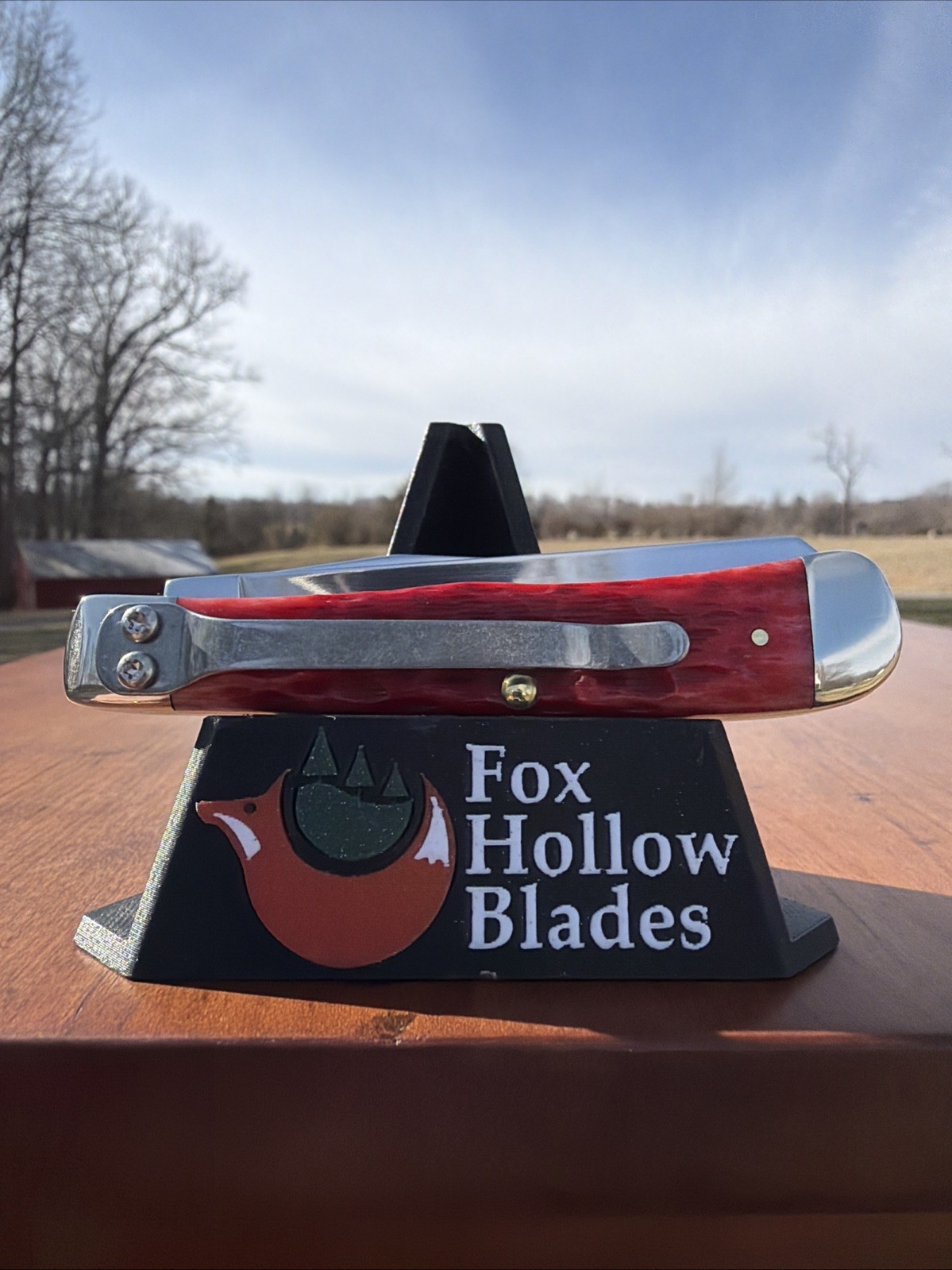 Case XX 2025 Dark Red Bone 6254C CS Trapper Knife (With Pocket Clip)