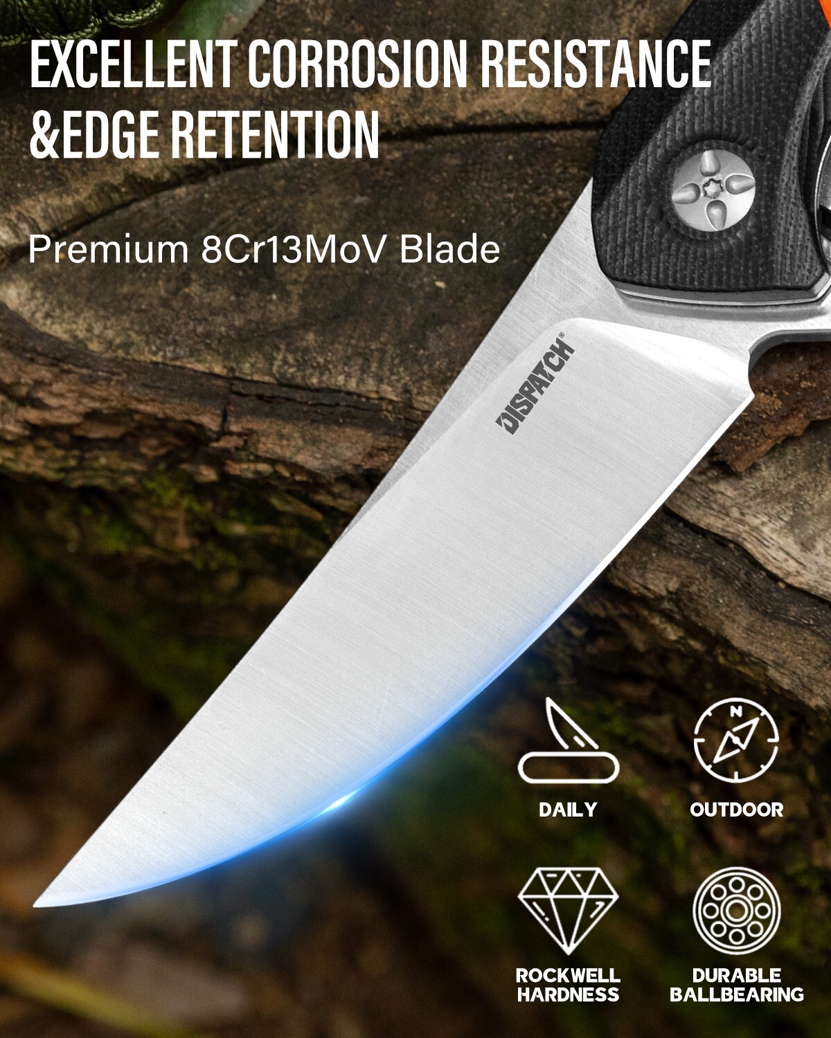 Folding Pocket Knife with Clip G10 Handle 8Cr Blade Liner Lock EDC Knife