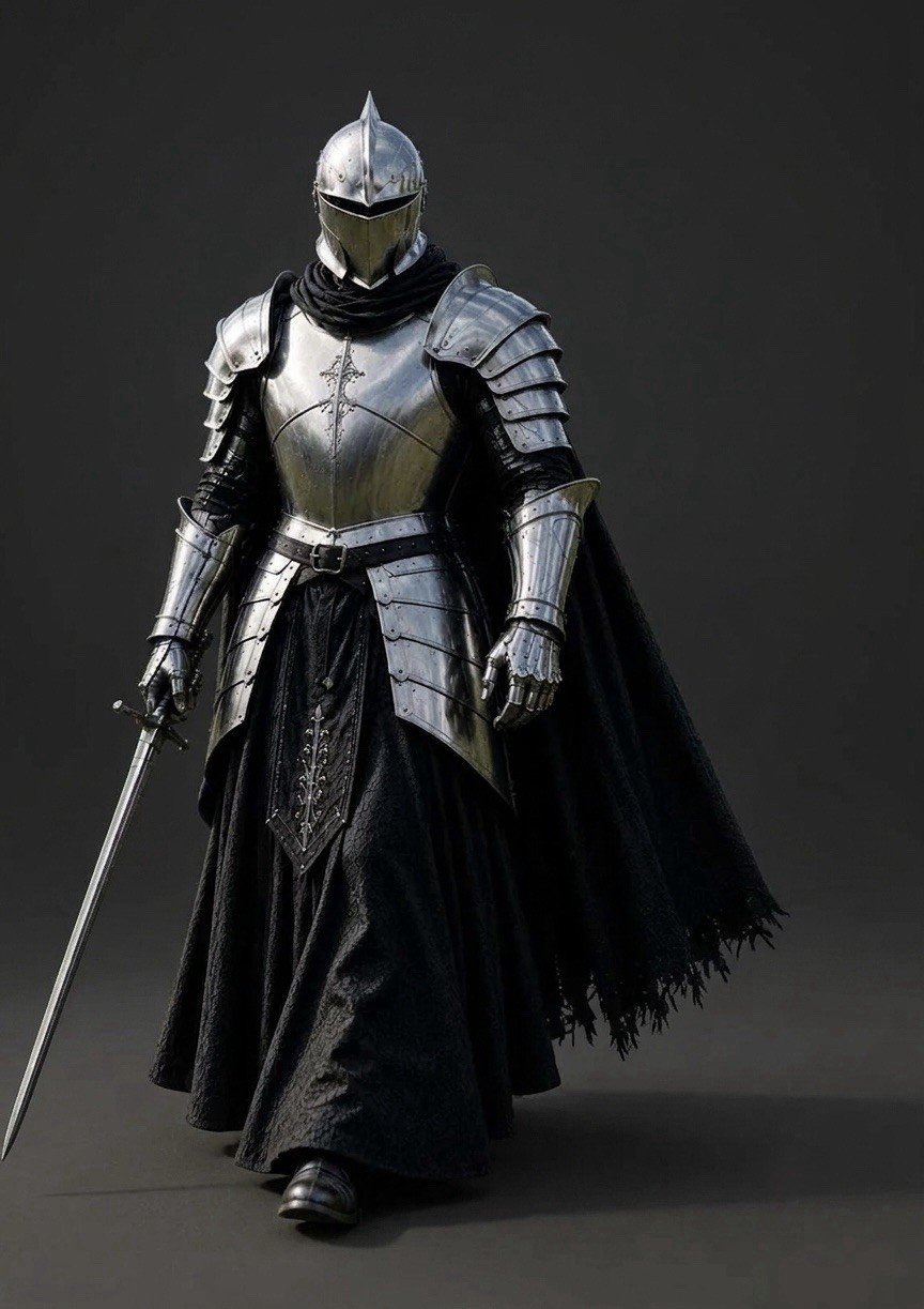 Medieval Knight Armor Suit, Gothic Full Plate Costume, LARP Cosplay Halloween
