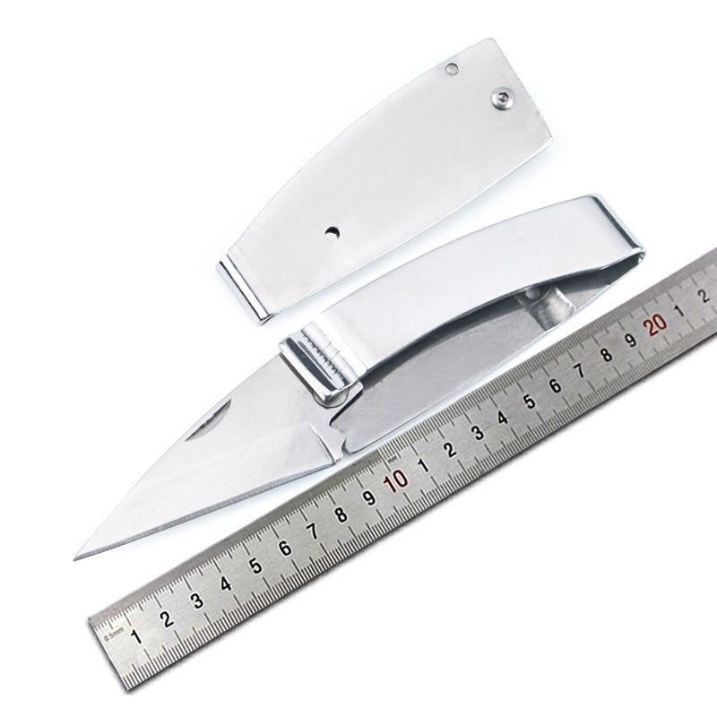 440C Stainless Steel Folding Pocket Knife EDC Wallet Clip Outdoor Camping Tool