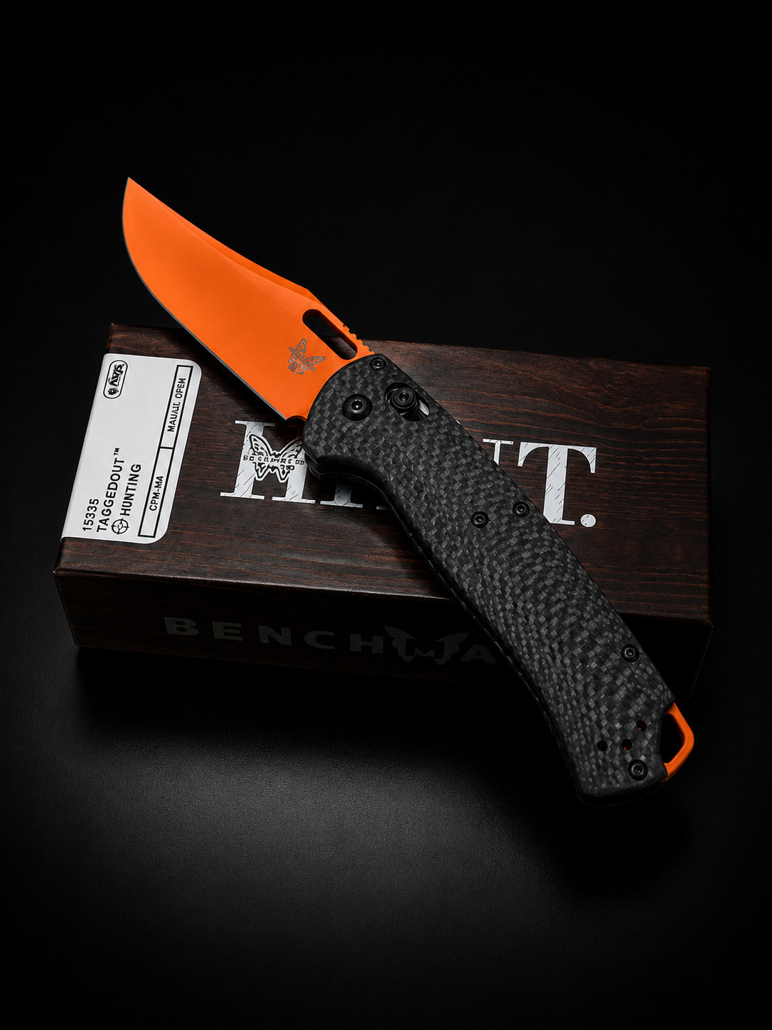 NEW 15535OR-1 Taggedout CPM Magnacut Carbon Fiber Hunting EDC Knife Free shippin