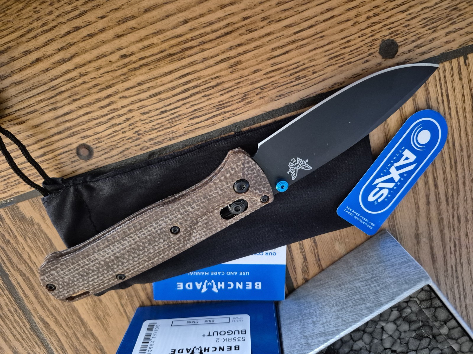Benchmade Bugout 535 Custom Micarta Brown Scales S30V Blade