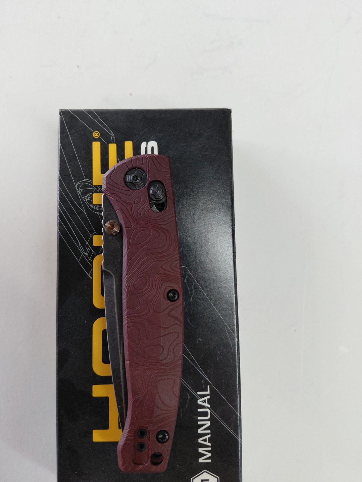 Hogue Knives Mysto Fire 24452 NOS Display Model MagnaCut Redstone Richlite