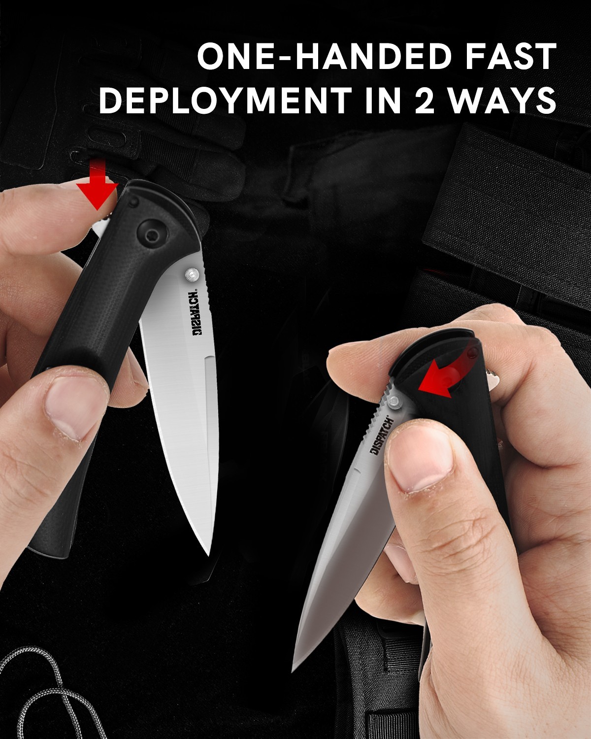 4.3″ 8Cr13MoV Blade, G10 Handle, Tactical Design with Pocket Clip