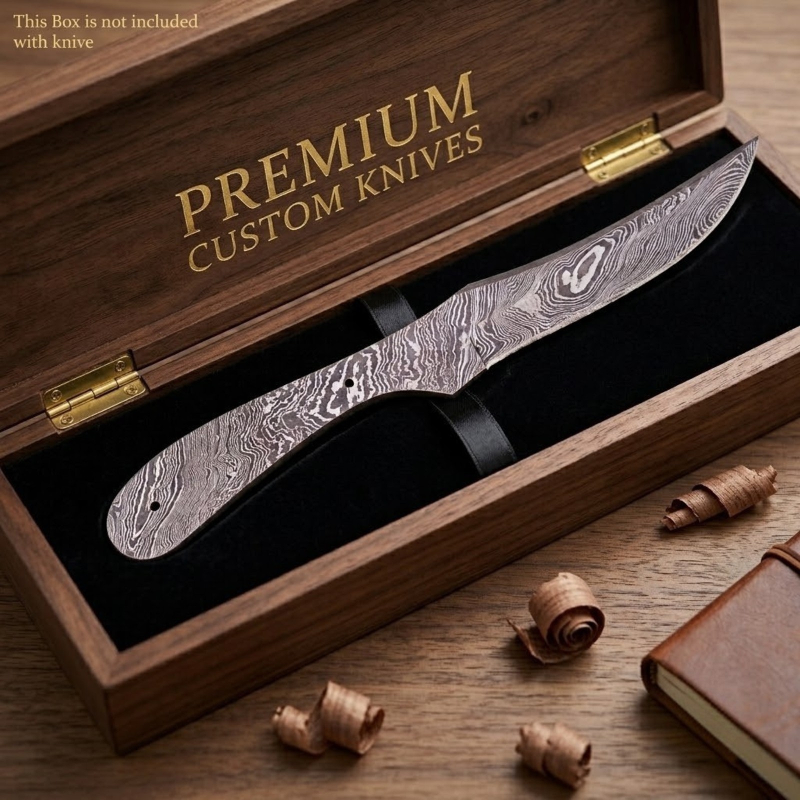 Hand Forged Blade Blank Damascus Skinning Hunting Knife Full Tang DIY Supply
