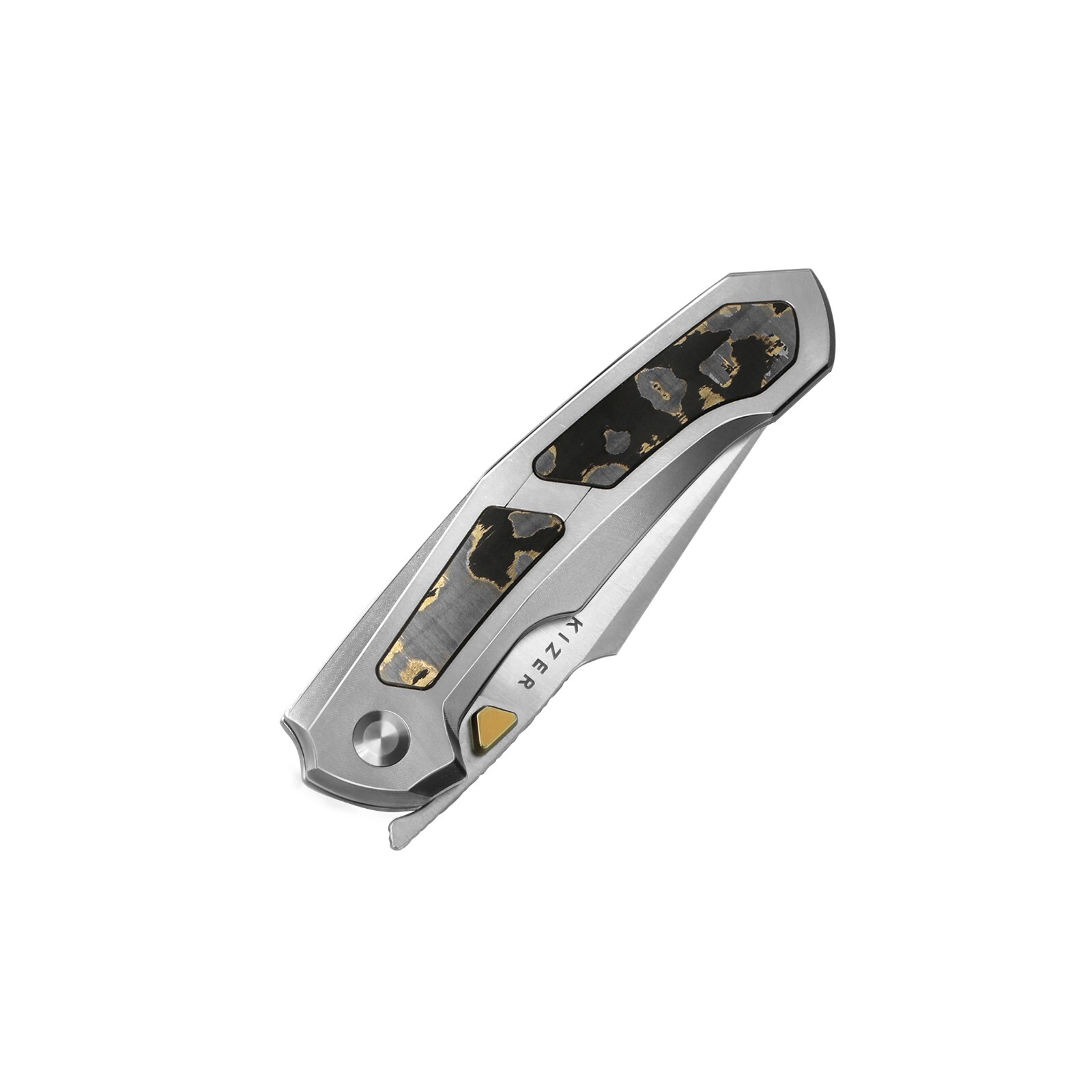 Kizer Feweed Clip Point Folding Pocket Knife Z-Wear PM Blade Titanium Handle