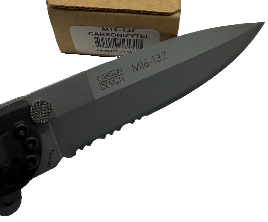 CRKT M16-13Z Carson Design Zytel Folding Knife AUS-8 Combo Edge NOS 3.5” Blade